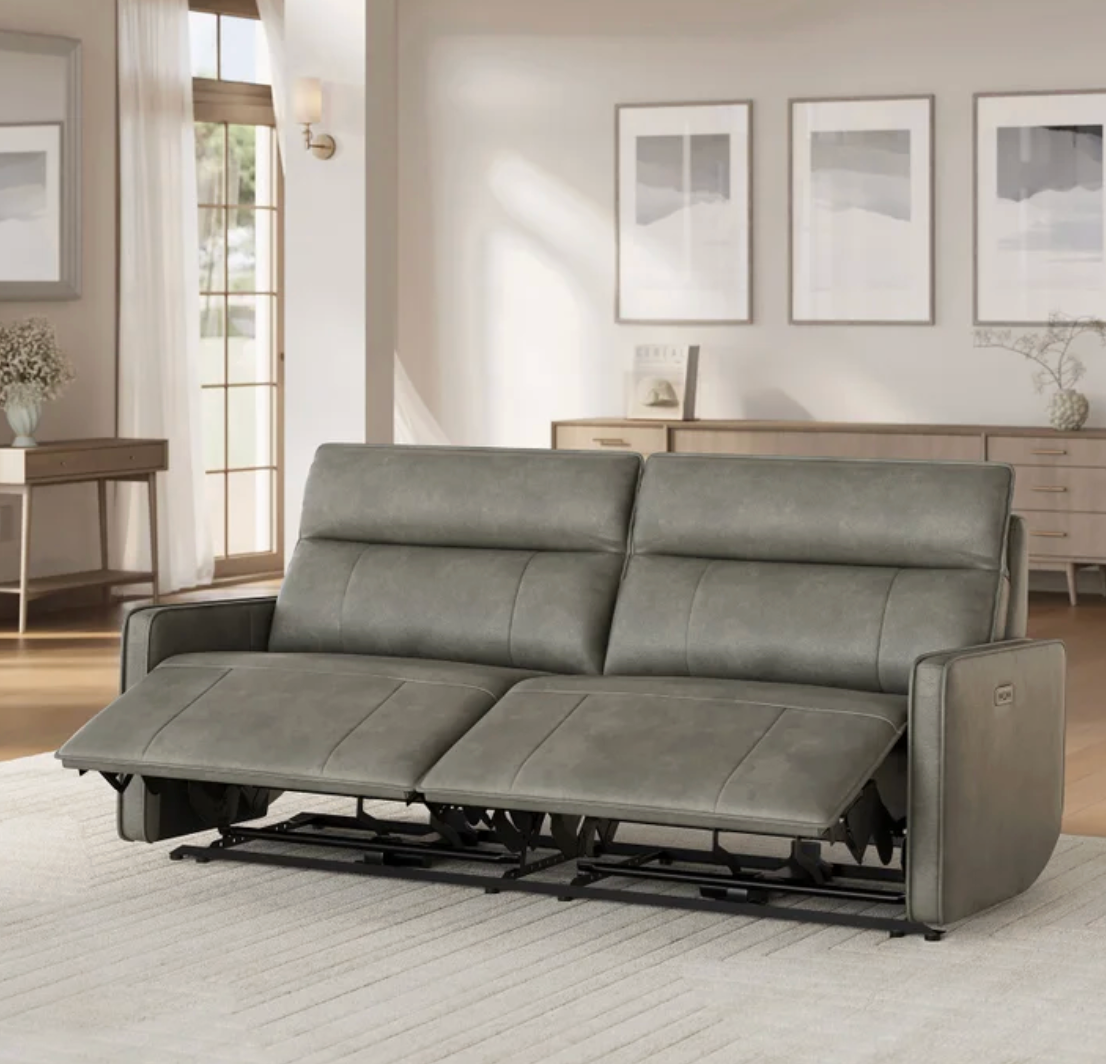 Henredon Keira Leather Zero-gravity Reclining Sofa