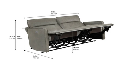Henredon Keira Leather Zero-gravity Reclining Sofa