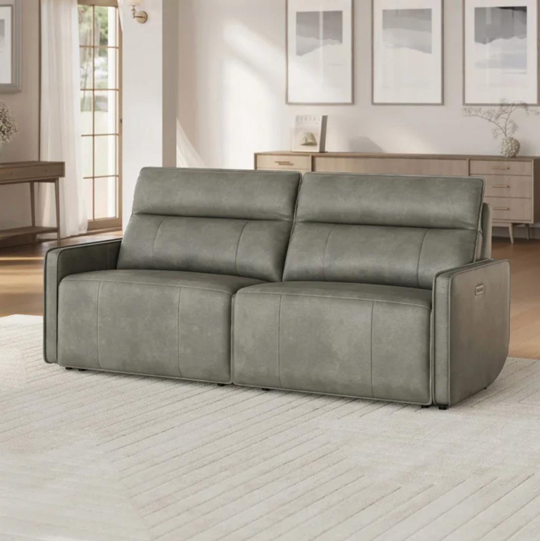 Henredon Keira Leather Zero-gravity Reclining Sofa