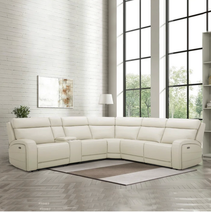 Gearhart Leather Power Reclining Sectional with Power Headrests