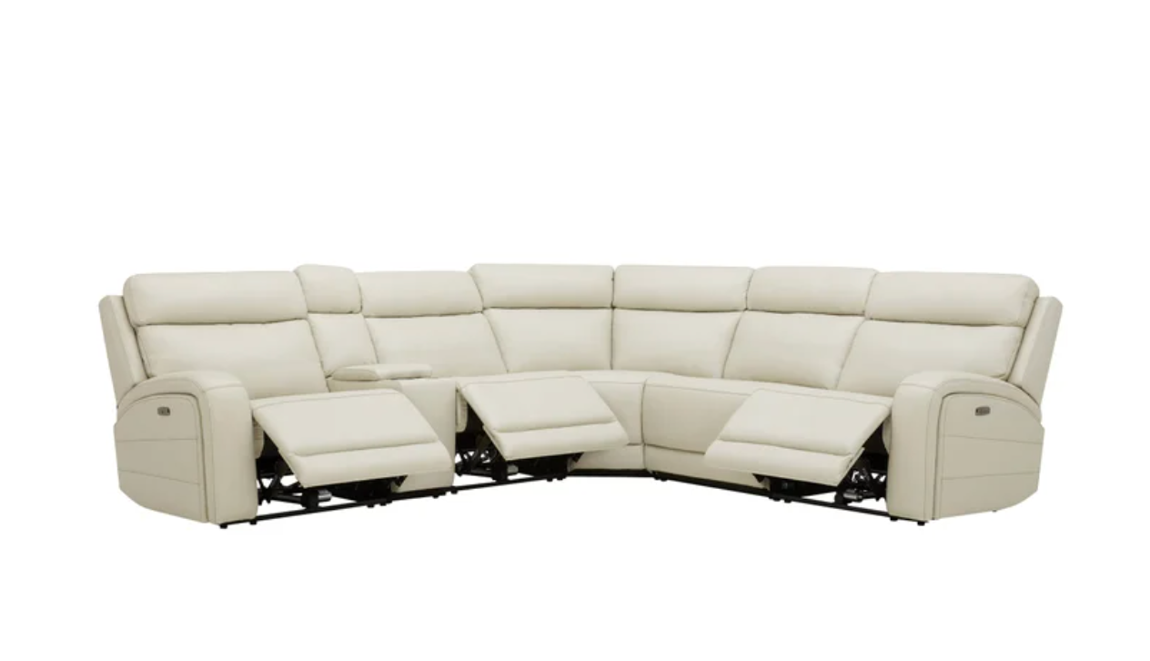 Gearhart Leather Power Reclining Sectional with Power Headrests
