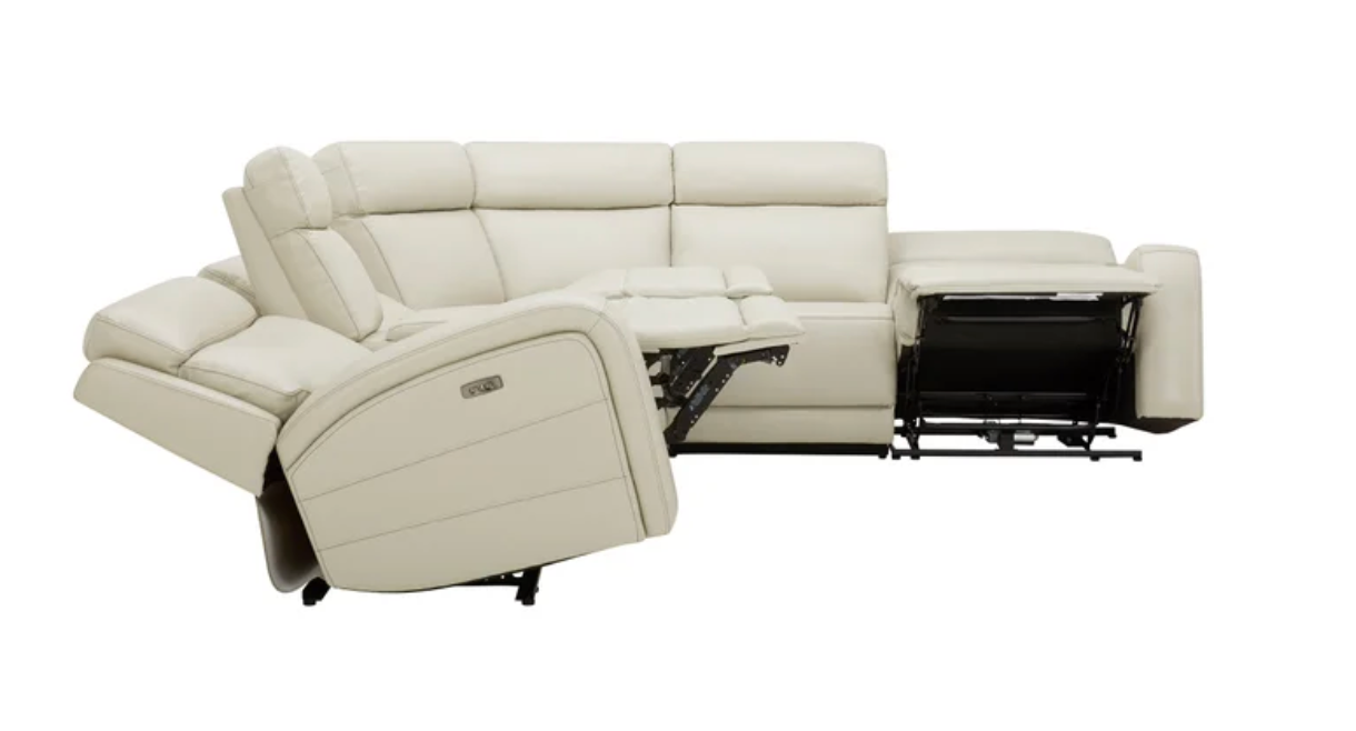 Gearhart Leather Power Reclining Sectional with Power Headrests