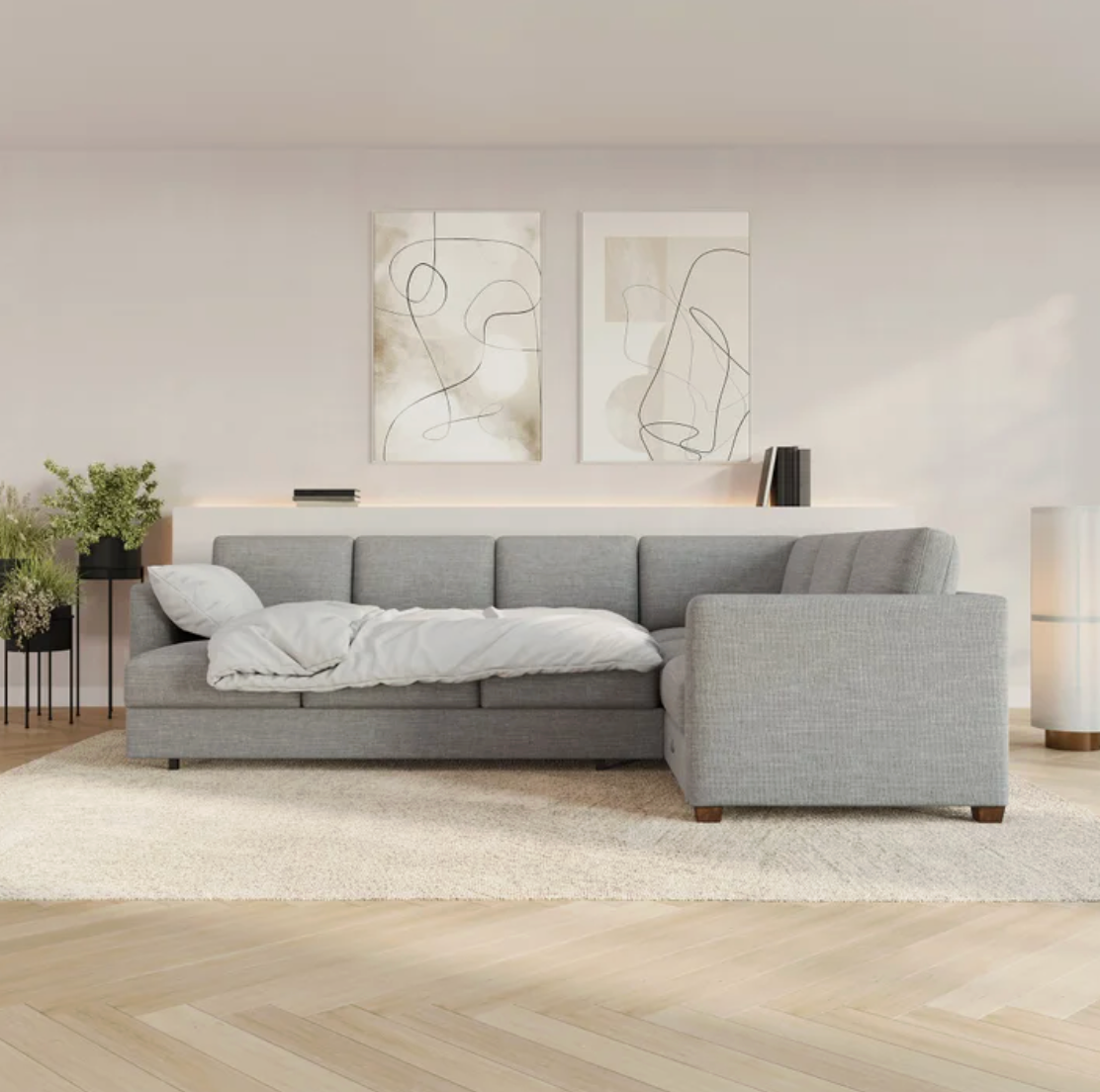 Thomasville Caler Convertible Sleeper Sectional with Storage