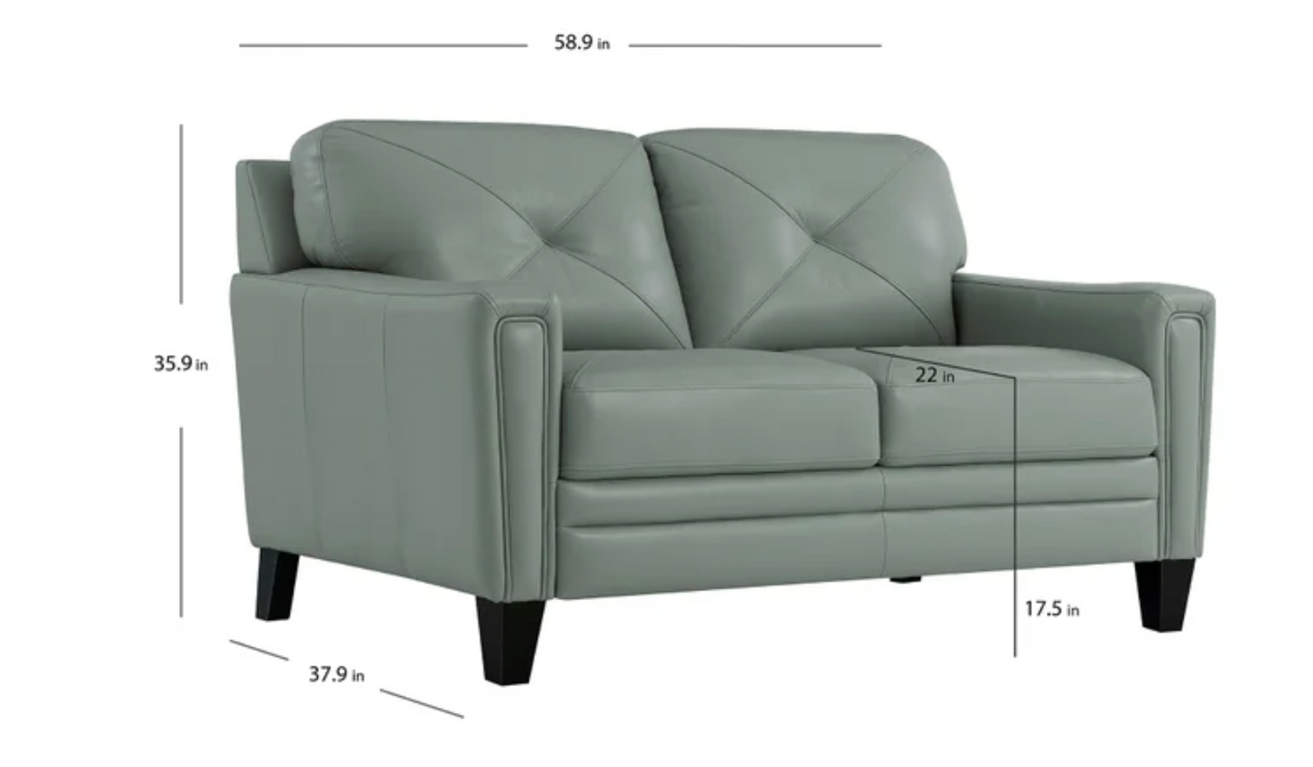 Atmore Top Grain Leather Loveseat