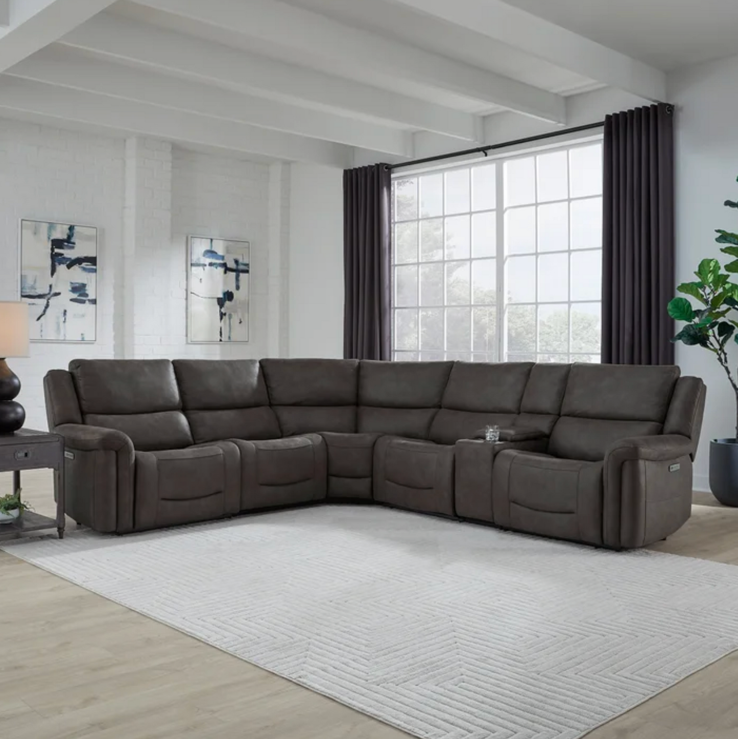 Carlin Fabric Power Reclining Sectional with Power Headrests