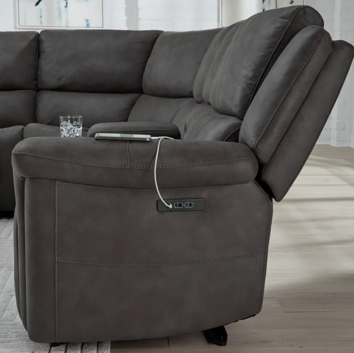 Carlin Fabric Power Reclining Sectional with Power Headrests