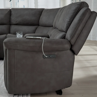 Carlin Fabric Power Reclining Sectional with Power Headrests