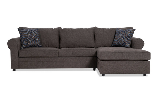 Juno Chocolate 2 Piece Right Arm Facing Chaise Sectional