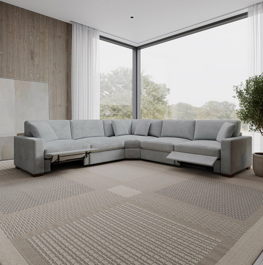 Thomasville Henredon Fabric Sectional with Power Footrests