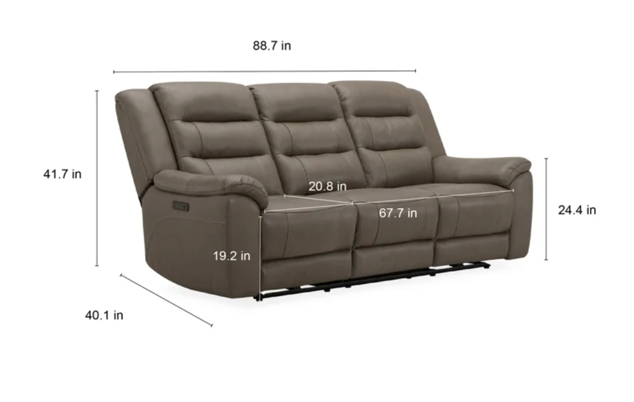 Mason Leather Power Reclining Set, Sofa and Chair, with Power Headrests