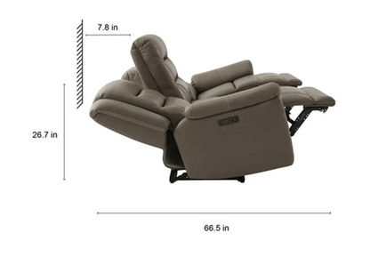 Mason Leather Power Reclining Set, Sofa and Chair, with Power Headrests