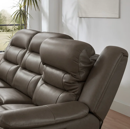 Mason Leather Power Reclining Set, Sofa and Chair, with Power Headrests