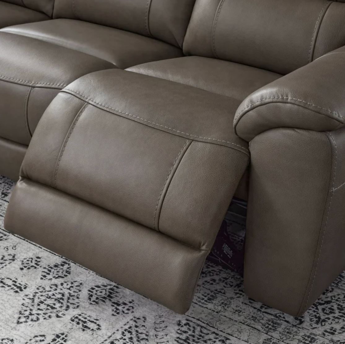 Mason Leather Power Reclining Set, Sofa and Chair, with Power Headrests