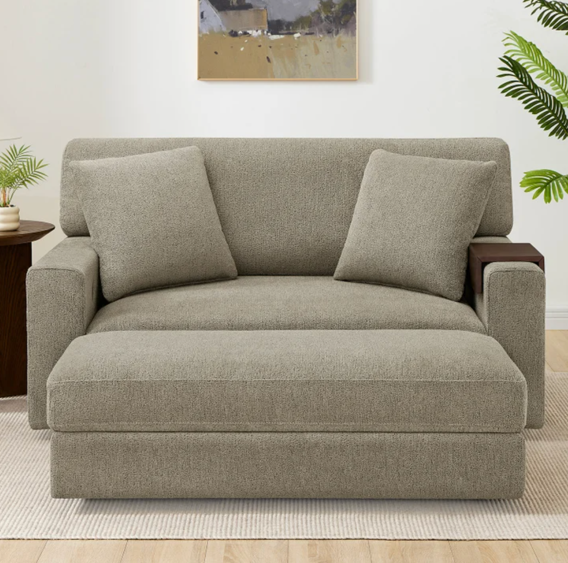Thomasville Gilroy Fabric Oversized Storage Chair and Storage Ottoman