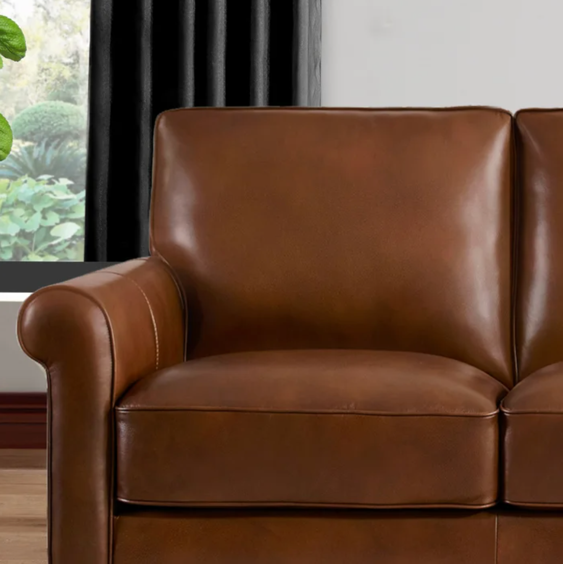 Larsen 2-piece Top Grain Leather Set - Sofa, Chair