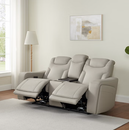Alton Leather Power Reclining Sofa with Power Headrests