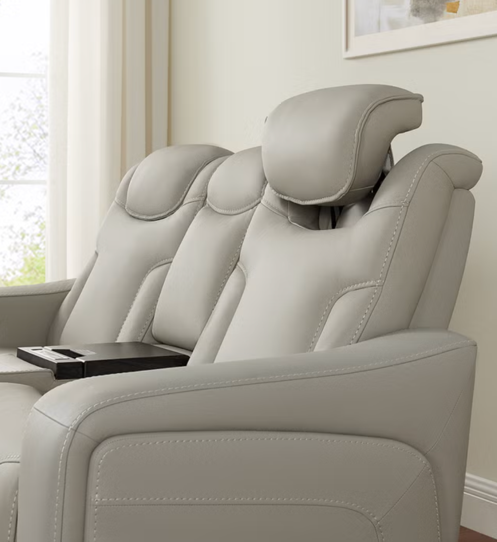 Alton Leather Power Reclining Sofa with Power Headrests