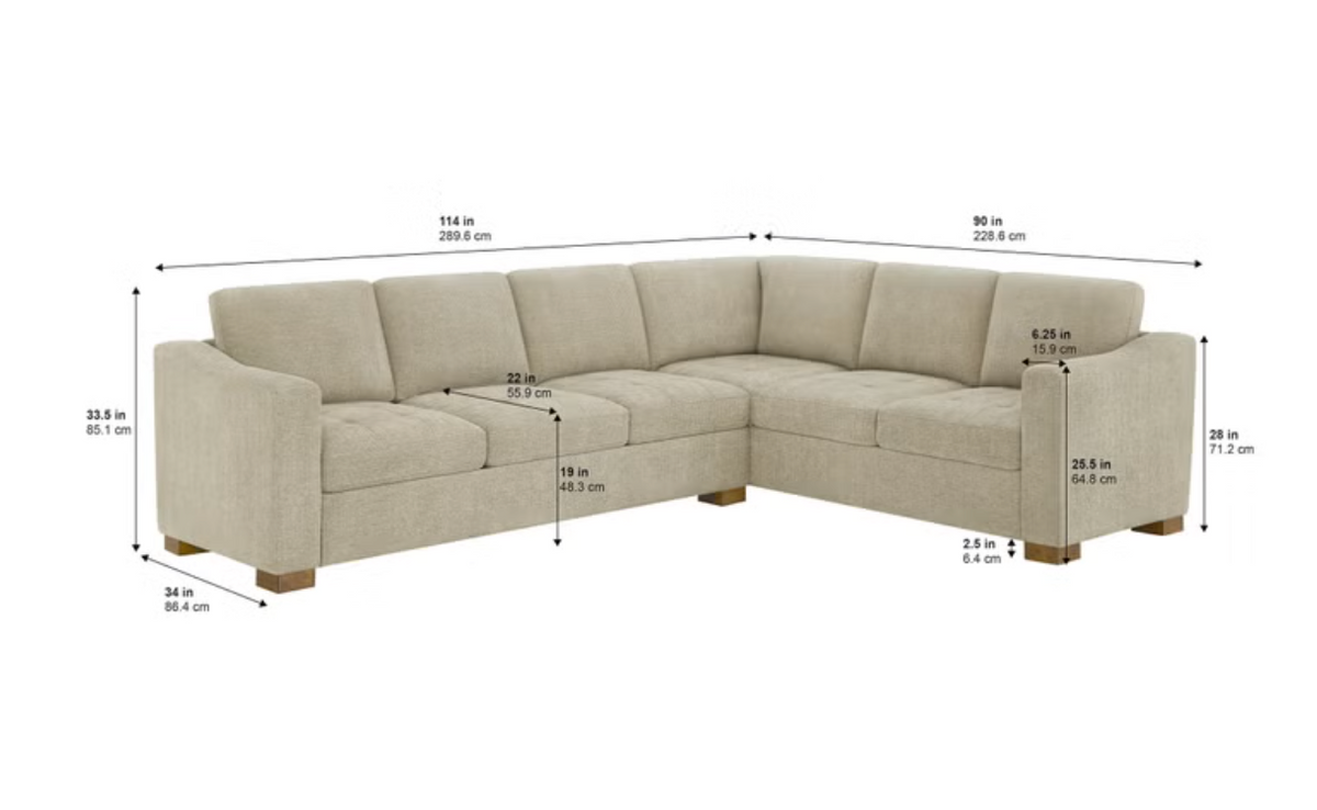 Thomasville Ells 2-piece Fabric Sectional - Beige