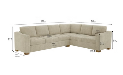 Thomasville Ells 2-piece Fabric Sectional - Beige