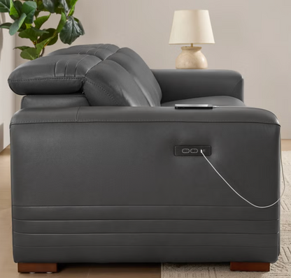 Karson Leather Power Reclining Sofa with Power Headrests