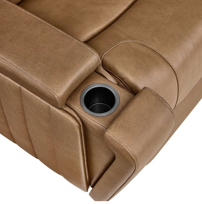 Barcalounger Rowan Leather Power Reclining Sectional with Power Headrests