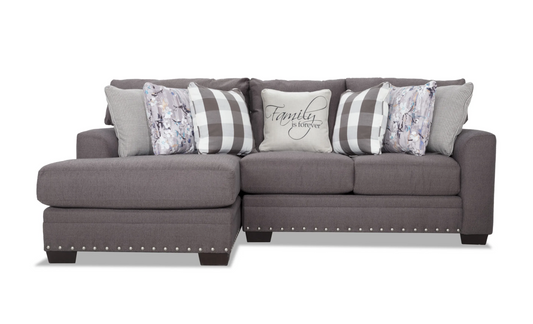 Cottage Chic Gray Chaise Sectional