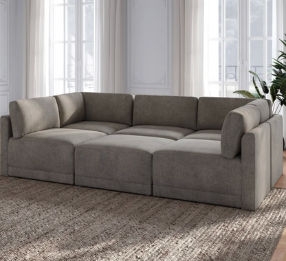 Thomasville Fallon Modular Sectional Gray with Ottoman