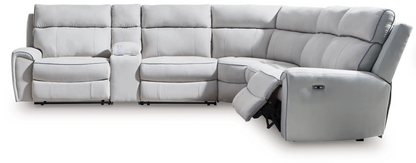 Social Pointe 6-Piece Reclining Sectional with Storage Console