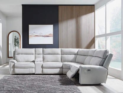 Social Pointe 6-Piece Reclining Sectional with Storage Console