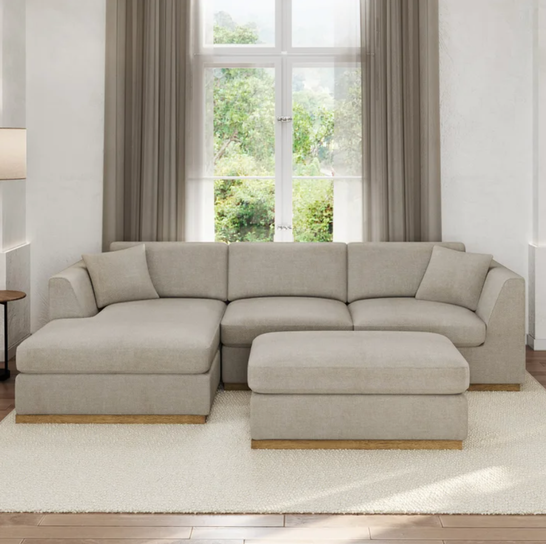 Henredon Caley Reversible Sofa Chaise with Ottoman