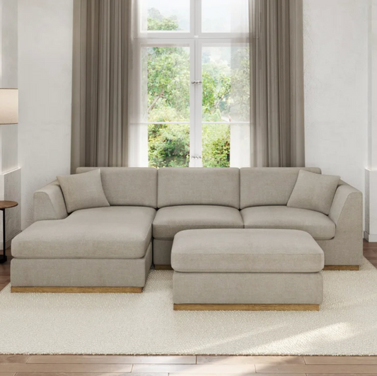 Henredon Caley Reversible Sofa Chaise with Ottoman