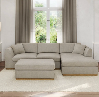 Henredon Caley Reversible Sofa Chaise with Ottoman