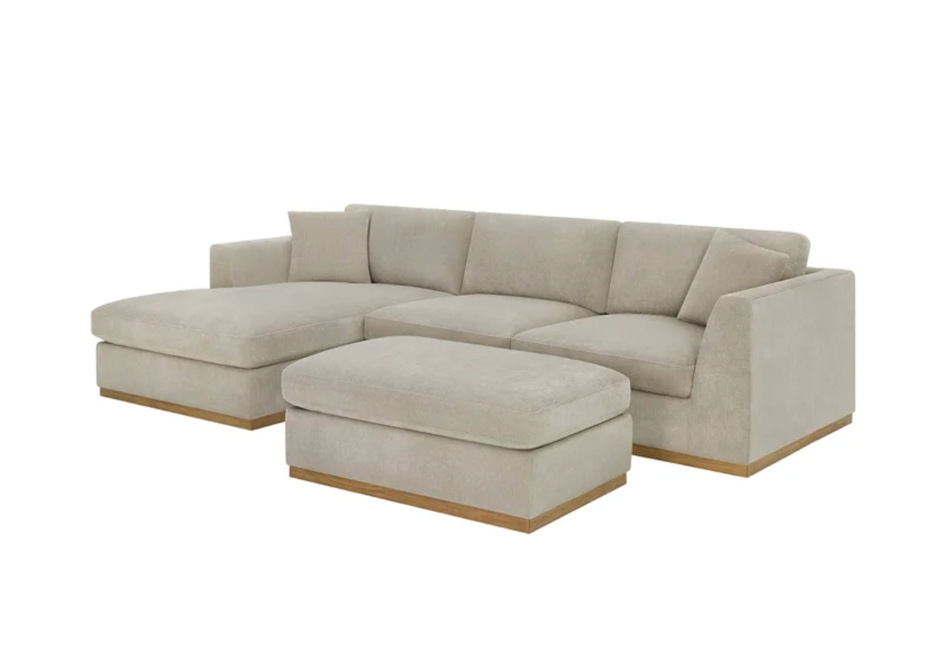 Henredon Caley Reversible Sofa Chaise with Ottoman