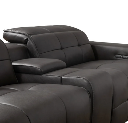 Ivy 6-piece Leather Power Reclining Sectional with Power Headrests