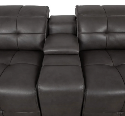Ivy 6-piece Leather Power Reclining Sectional with Power Headrests