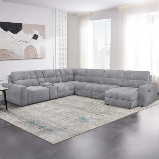 Emma Fabric Power Reclining Sectional with Power Footrest