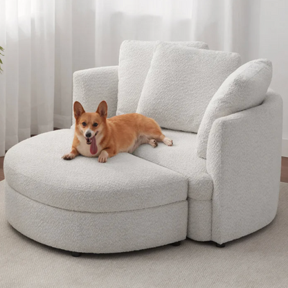 Holley Oversized Fabric Accent Chair with Storage Ottoman
