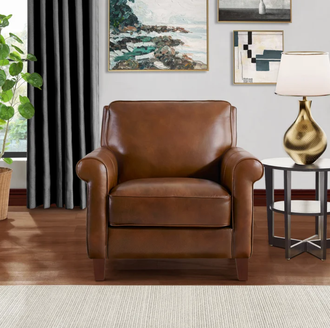 Larsen 2-piece Top Grain Leather Set - Sofa, Chair