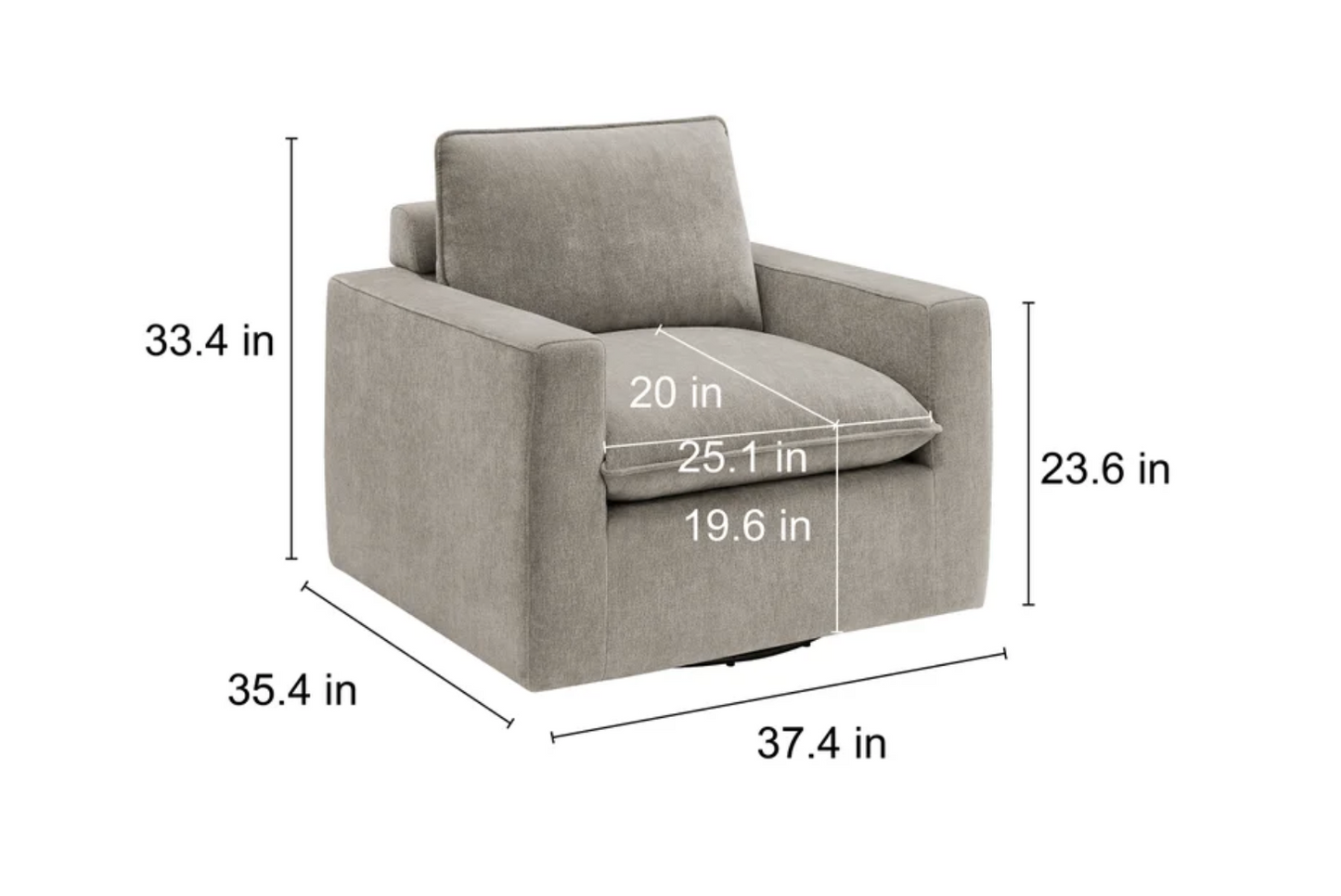 Sereen Fabric Swivel Accent Chair - Taupe
