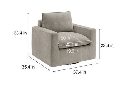 Sereen Fabric Swivel Accent Chair - Taupe