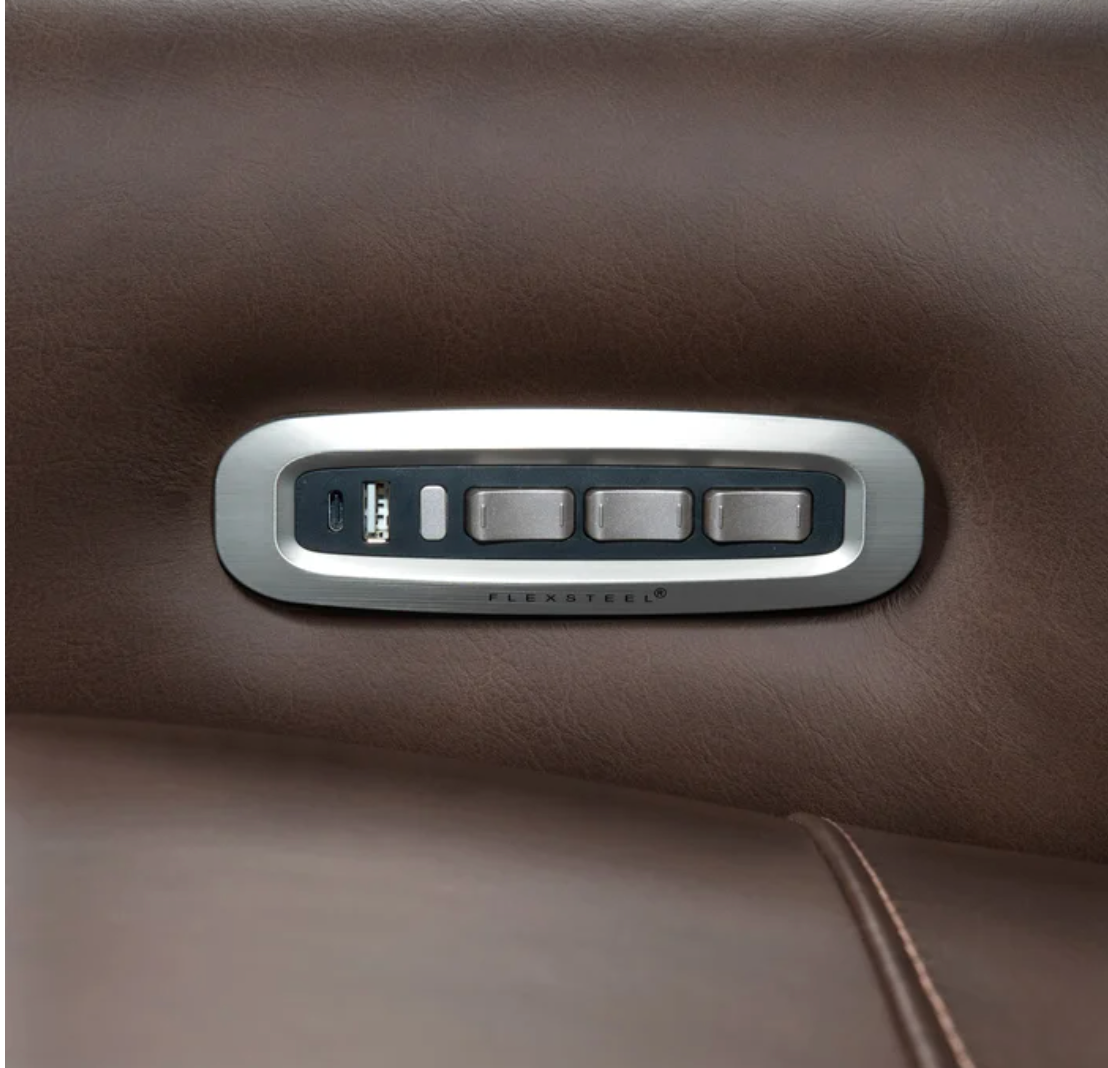 Flexsteel Griffin Italian Leather Zero Gravity Reclining Sectional with Power Headrests