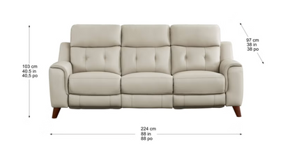 Malibu Leather Power Reclining Set with Power Headrests – Sofa & Loveseat