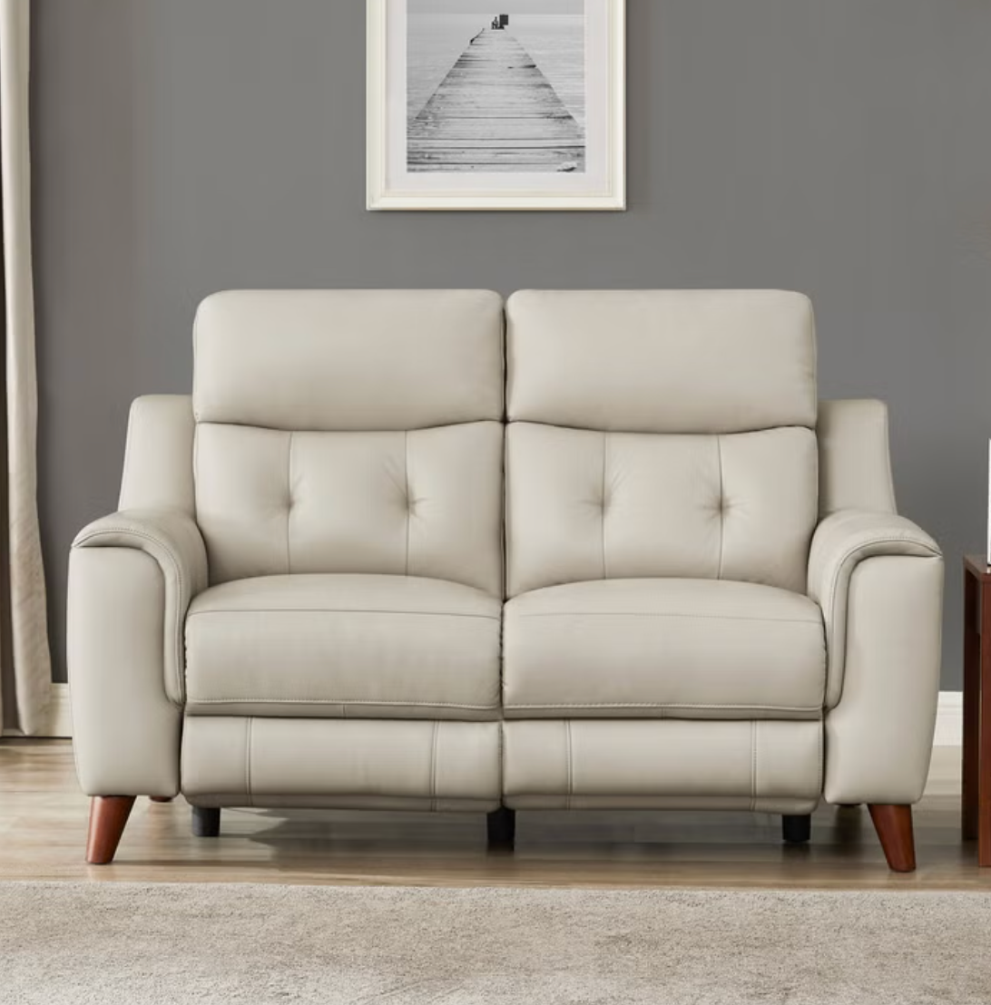 Malibu Leather Power Reclining Set with Power Headrests – Sofa & Loveseat