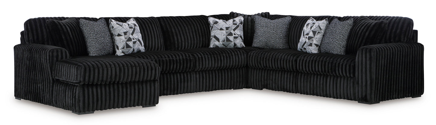Midnight-Madness 4-Piece Sectional with Chaise