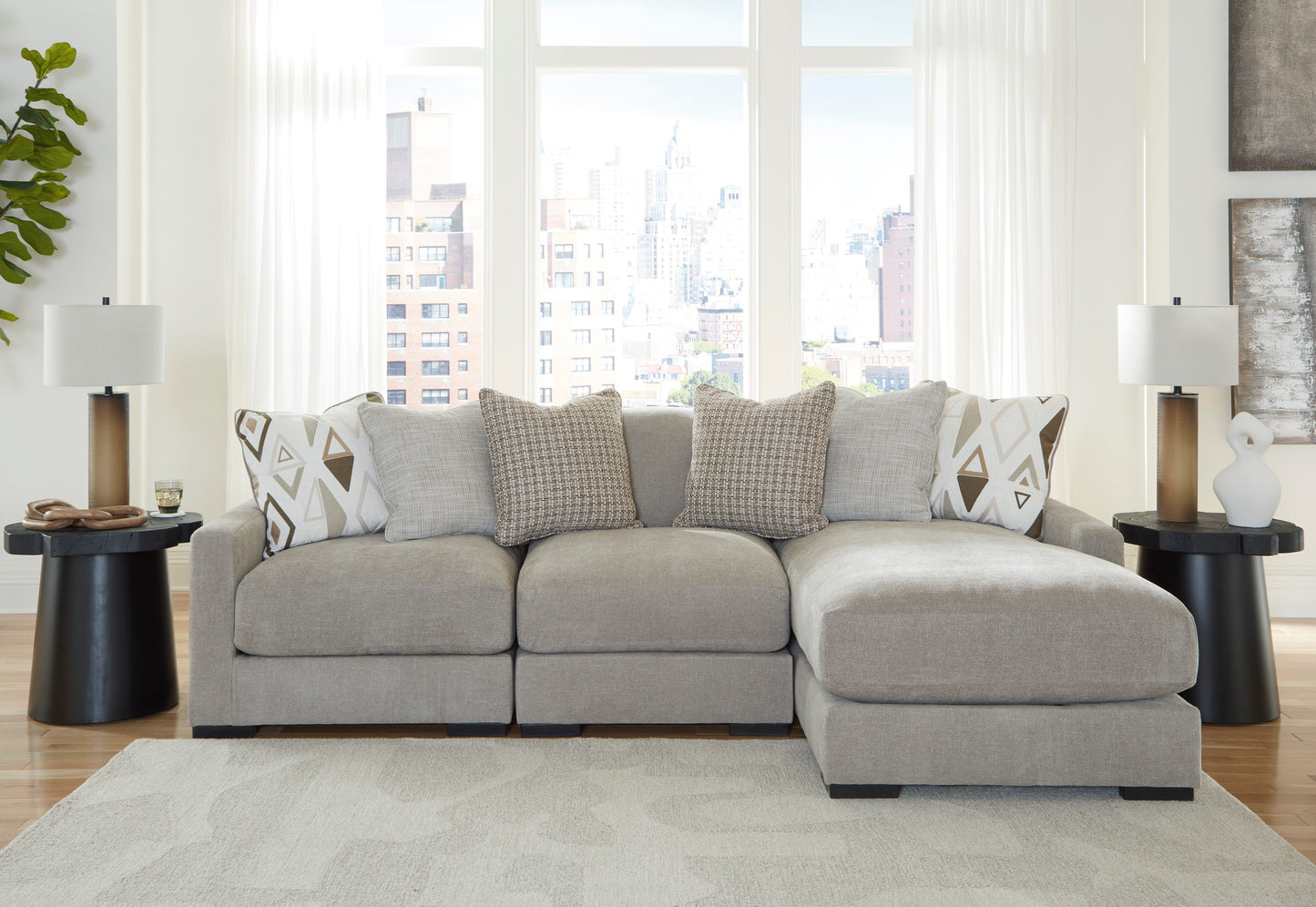 Alison Court 3-Piece Sofa Sectional with Chaise