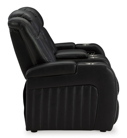 Caveman Den Dual Power Reclining Sofa and Loveseat