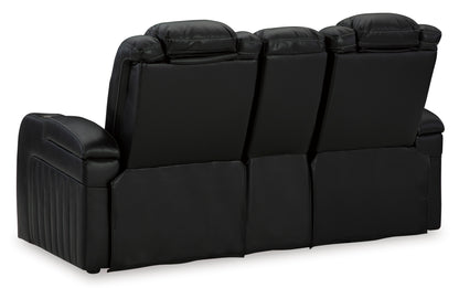 Caveman Den Dual Power Reclining Sofa and Loveseat