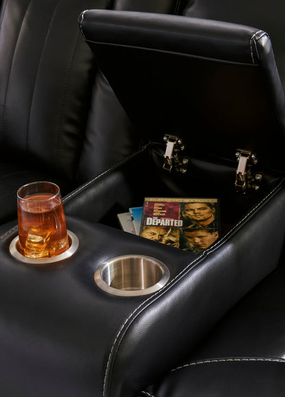 Caveman Den Dual Power Reclining Sofa and Loveseat