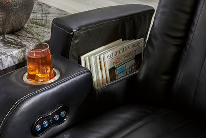 Caveman Den Dual Power Reclining Sofa and Loveseat