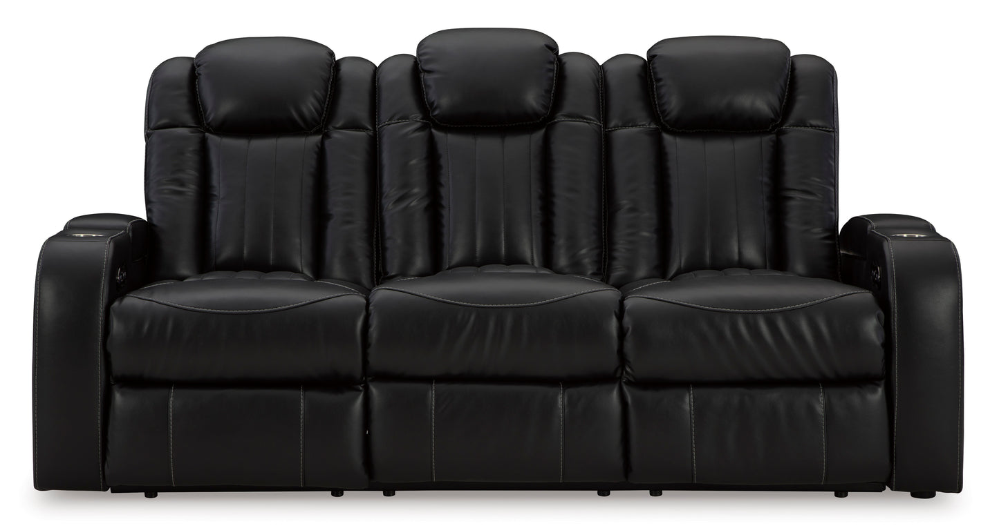 Caveman Den Dual Power Reclining Sofa and Loveseat